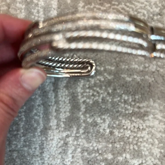 David Yurman 4 row crossover bracelet with diamonds. - Picture 4 of 5